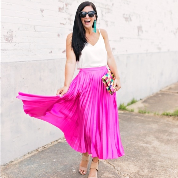 asos metallic pleated skirt